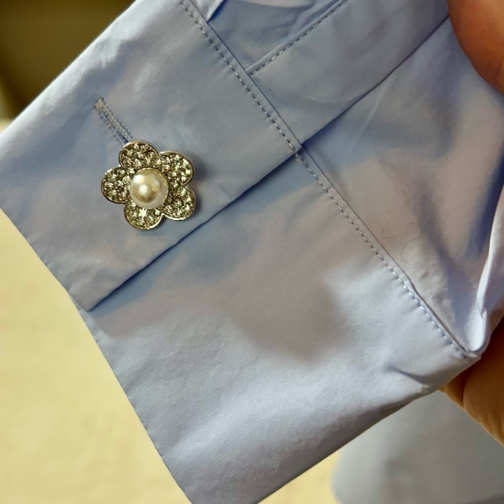 English Factory Sky Blue Button-Down Shirt - Picture 6 of 8